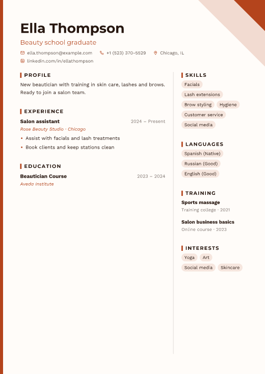 Beauty school graduate resume template, Poster design