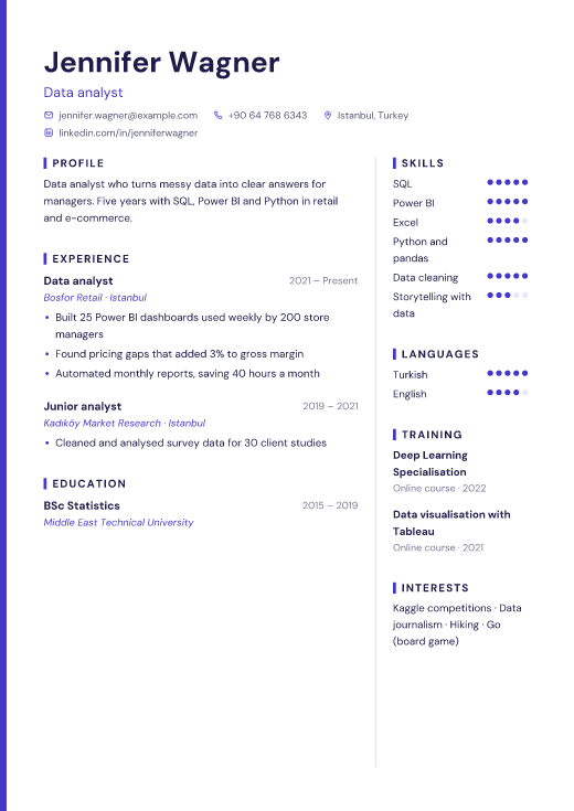 Data analyst resume template, Pixel design