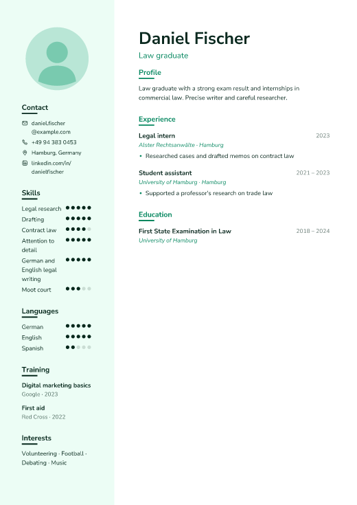Law graduate resume template, Mesh design