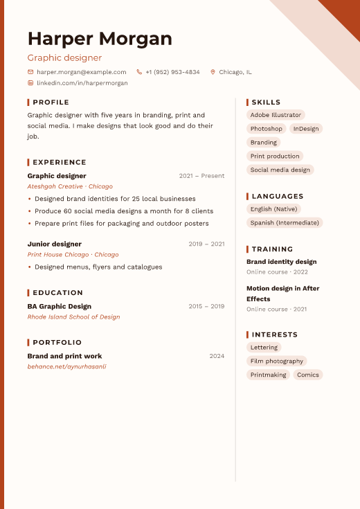 Graphic designer resume template, Poster design
