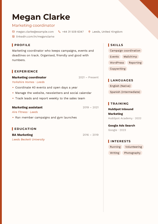 Marketing coordinator resume template, Poster design
