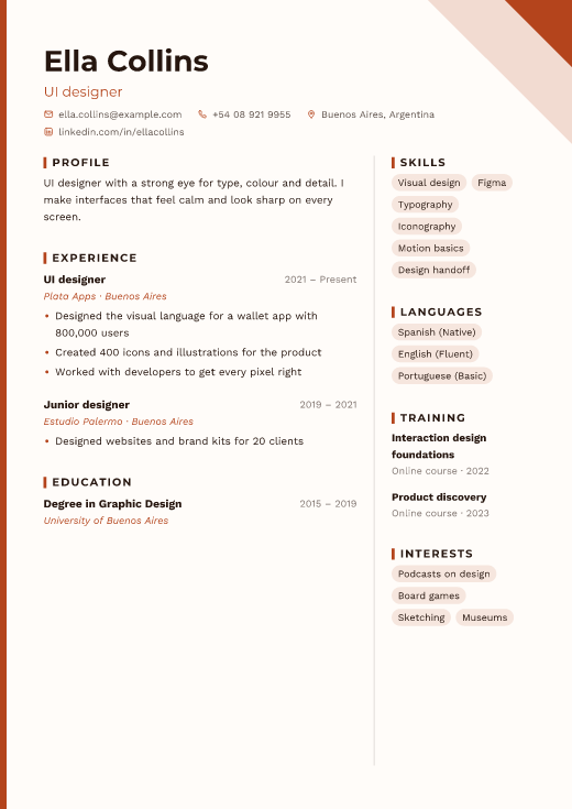 UI designer resume template, Poster design