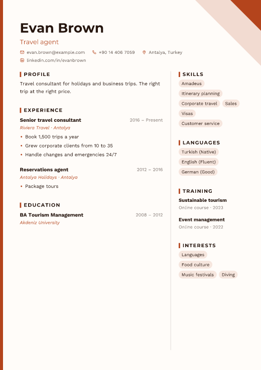 Travel agent resume template, Poster design