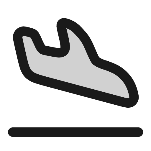 Airplane landing icon, line style, from andrsrxn/icons
