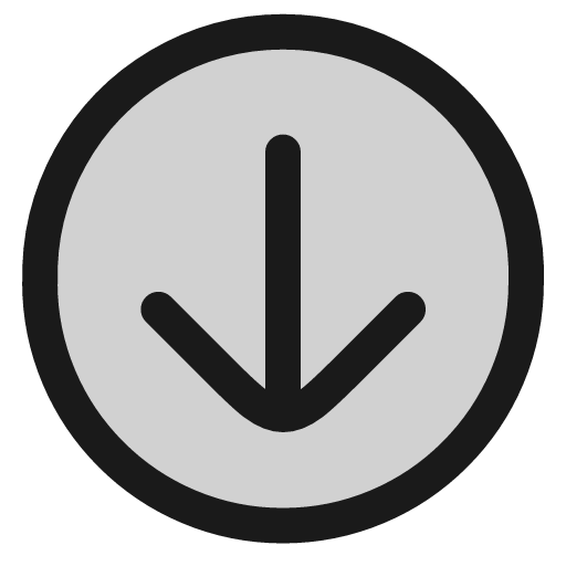 Arrow down circle icon, line style, from andrsrxn/icons