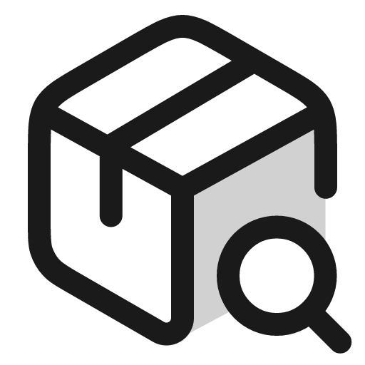 Box search icon, line style, from andrsrxn/icons