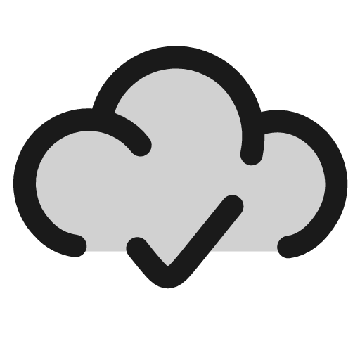 Cloud check icon, line style, from andrsrxn/icons