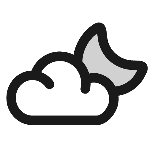 Cloud moon icon, line style, from andrsrxn/icons