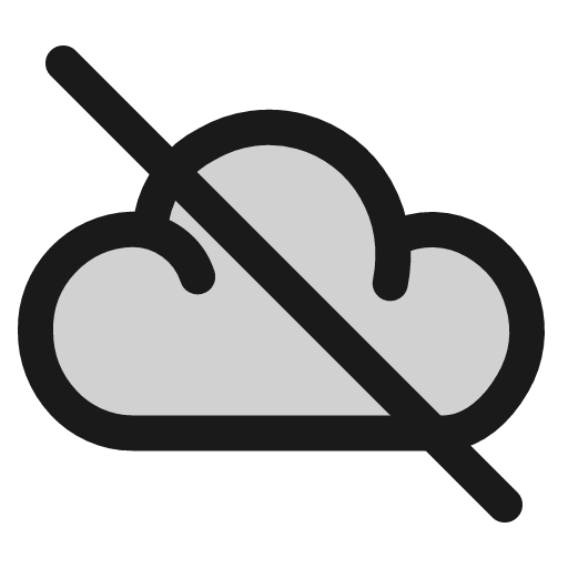Cloud off icon, line style, from andrsrxn/icons