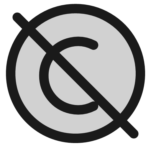 Copyright off icon, line style, from andrsrxn/icons