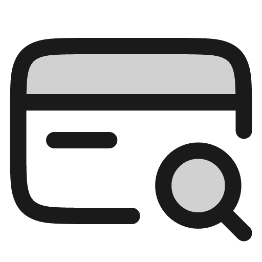 Credit card search icon, line style, from andrsrxn/icons