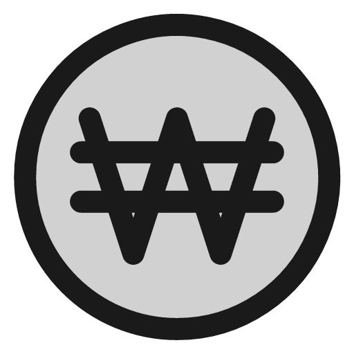 Currency krw circle icon, line style, from andrsrxn/icons