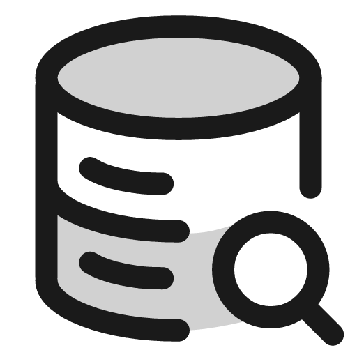 Database search icon, line style, from andrsrxn/icons