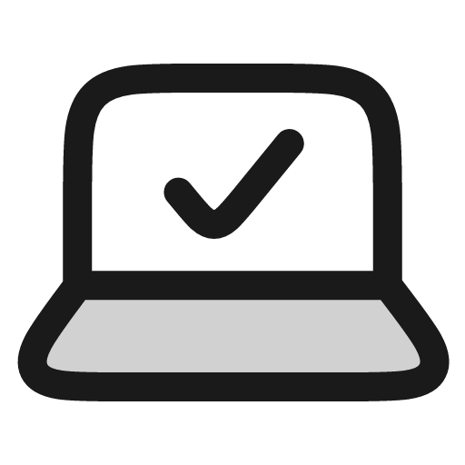 Device laptop check icon, line style, from andrsrxn/icons