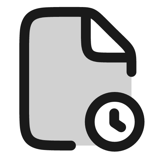 File clock icon, line style, from andrsrxn/icons
