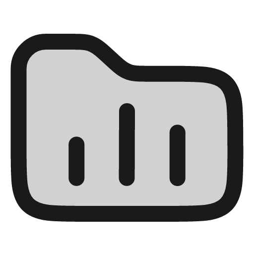 Folder analytics icon, line style, from andrsrxn/icons