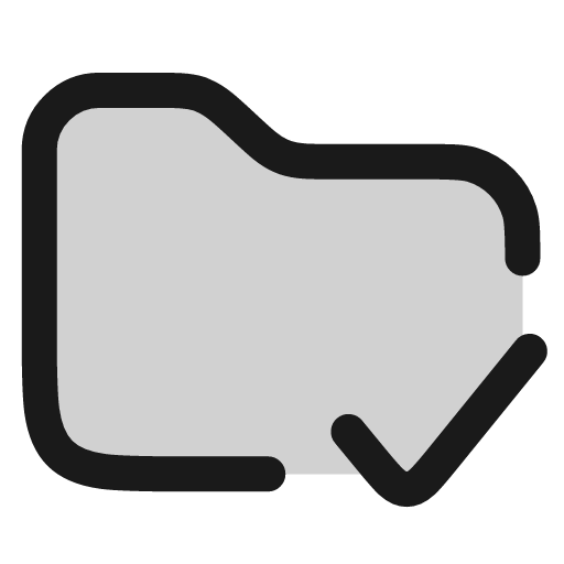 Folder check icon, line style, from andrsrxn/icons