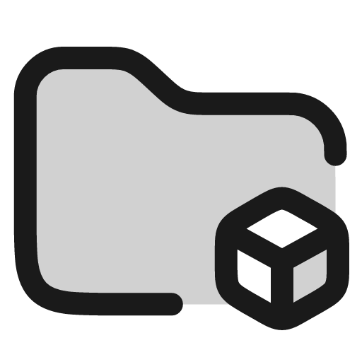 Folder cube icon, line style, from andrsrxn/icons