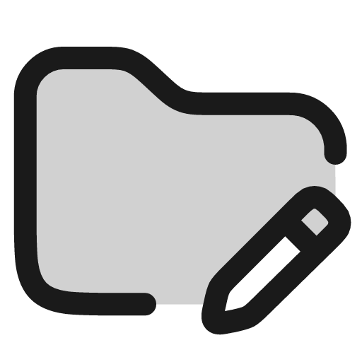 Folder edit icon, line style, from andrsrxn/icons