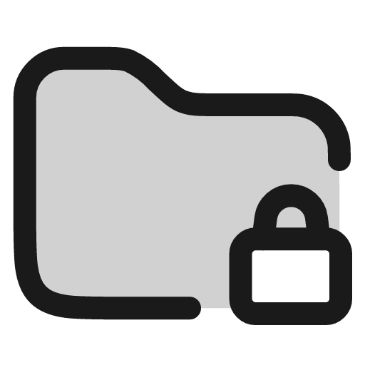 Folder lock icon, line style, from andrsrxn/icons