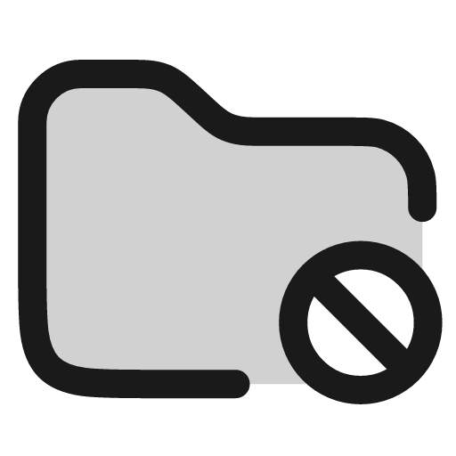 Folder prohibit icon, line style, from andrsrxn/icons