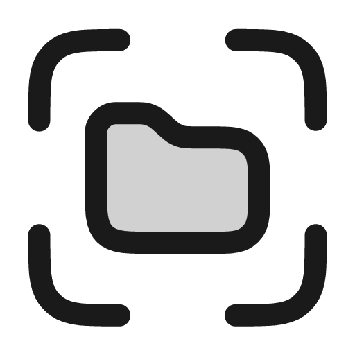 Folder scan icon, line style, from andrsrxn/icons