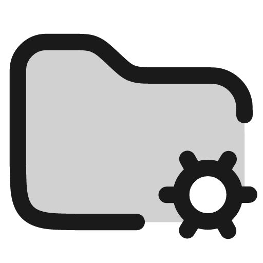 Folder settings icon, line style, from andrsrxn/icons