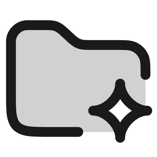 Folder sparkle icon, line style, from andrsrxn/icons