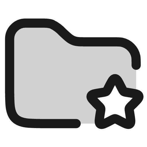 Folder star icon, line style, from andrsrxn/icons