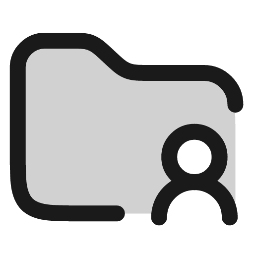 Folder user icon, line style, from andrsrxn/icons