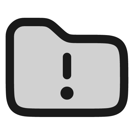 Folder warning icon, line style, from andrsrxn/icons