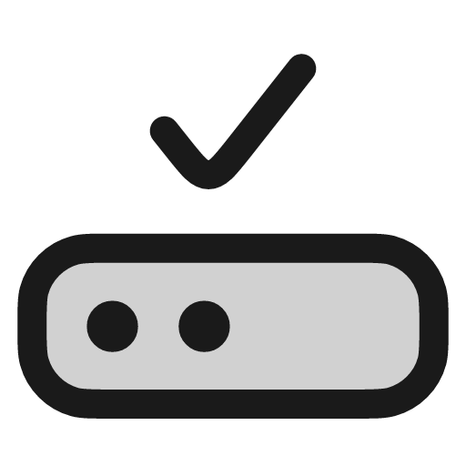 Hard drive check icon, line style, from andrsrxn/icons