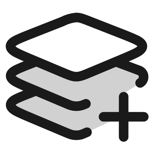 Layers plus icon, line style, from andrsrxn/icons