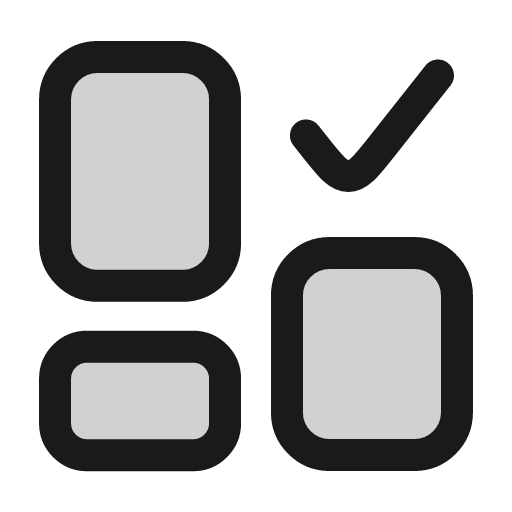 Layout check icon, line style, from andrsrxn/icons