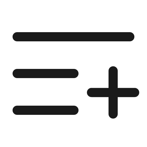 List plus icon, line style, from andrsrxn/icons