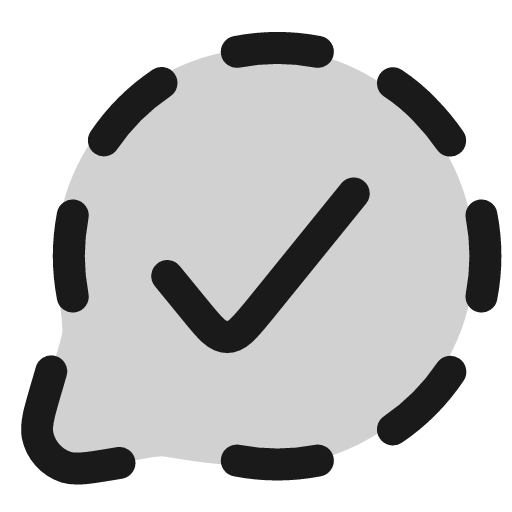 Message dashed check icon, line style, from andrsrxn/icons