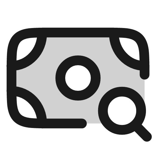 Money search icon, line style, from andrsrxn/icons