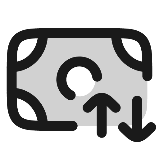 Money transfer icon, line style, from andrsrxn/icons
