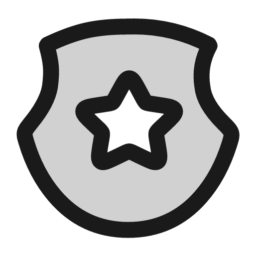 Police badge icon, line style, from andrsrxn/icons