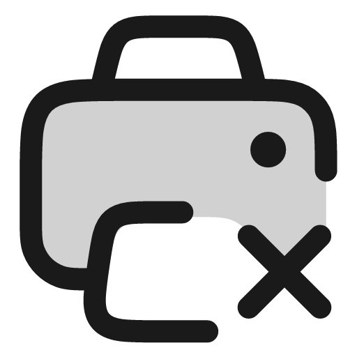 Printer x icon, line style, from andrsrxn/icons