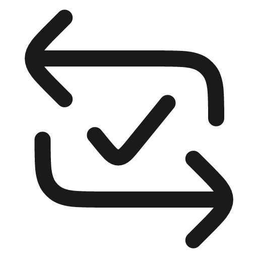 Repost check icon, line style, from andrsrxn/icons