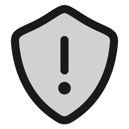 Shield warning icon, line style, from andrsrxn/icons