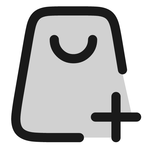Shopping bag plus icon, line style, from andrsrxn/icons