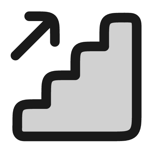 Stairs up icon, line style, from andrsrxn/icons
