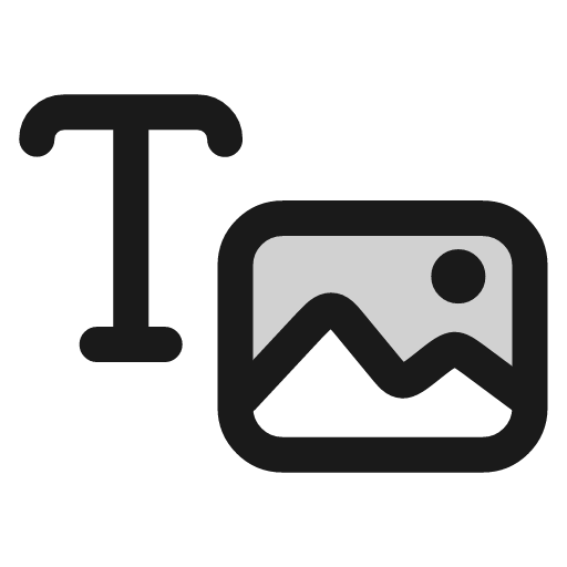Text to image icon, line style, from andrsrxn/icons