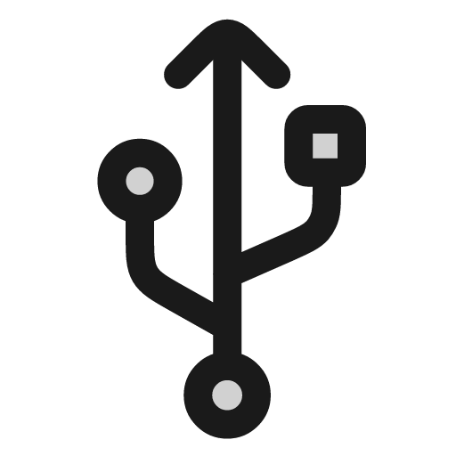 Usb port icon, line style, from andrsrxn/icons