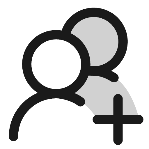 Users plus icon, line style, from andrsrxn/icons