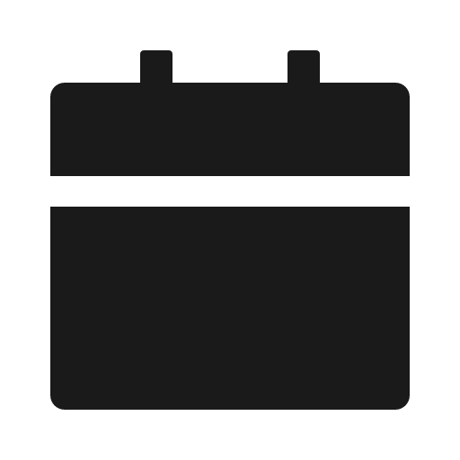 Calendar filled icon, filled style, from Ant Design Icons