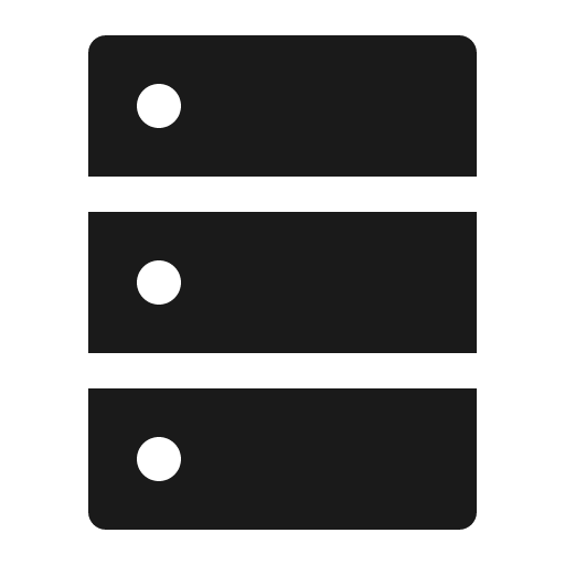 Database filled icon, filled style, from Ant Design Icons