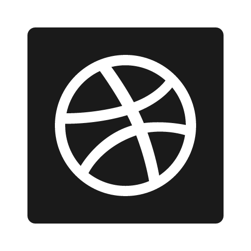 Dribbble square filled icon, filled style, from Ant Design Icons